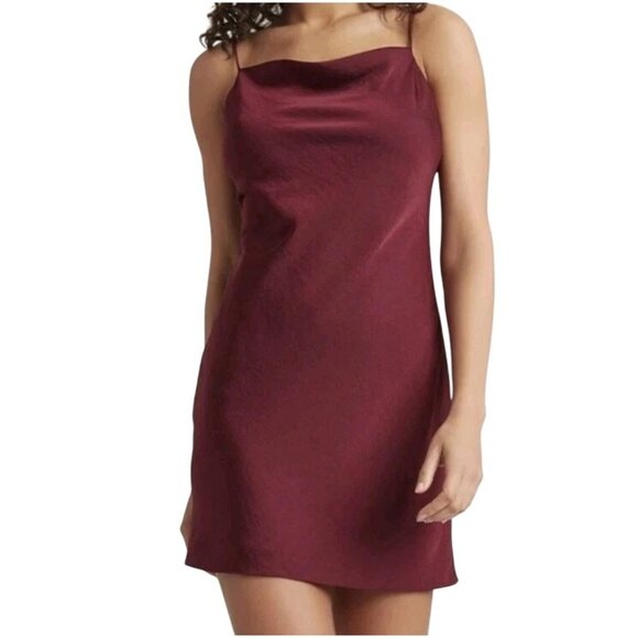 2/$30 NWT Choosy Burgundy Slip Dress Size 2 Polyester Spaghetti Straps Mini - Picture 1 of 13